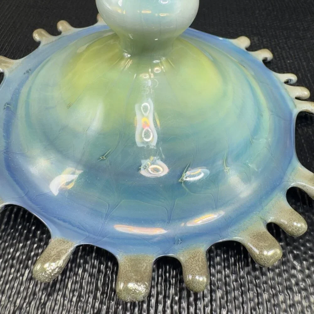 Studio Art‎ Glass Tall Vase Vessel Slag Multicolored Glass Vase Hand Blown Thin